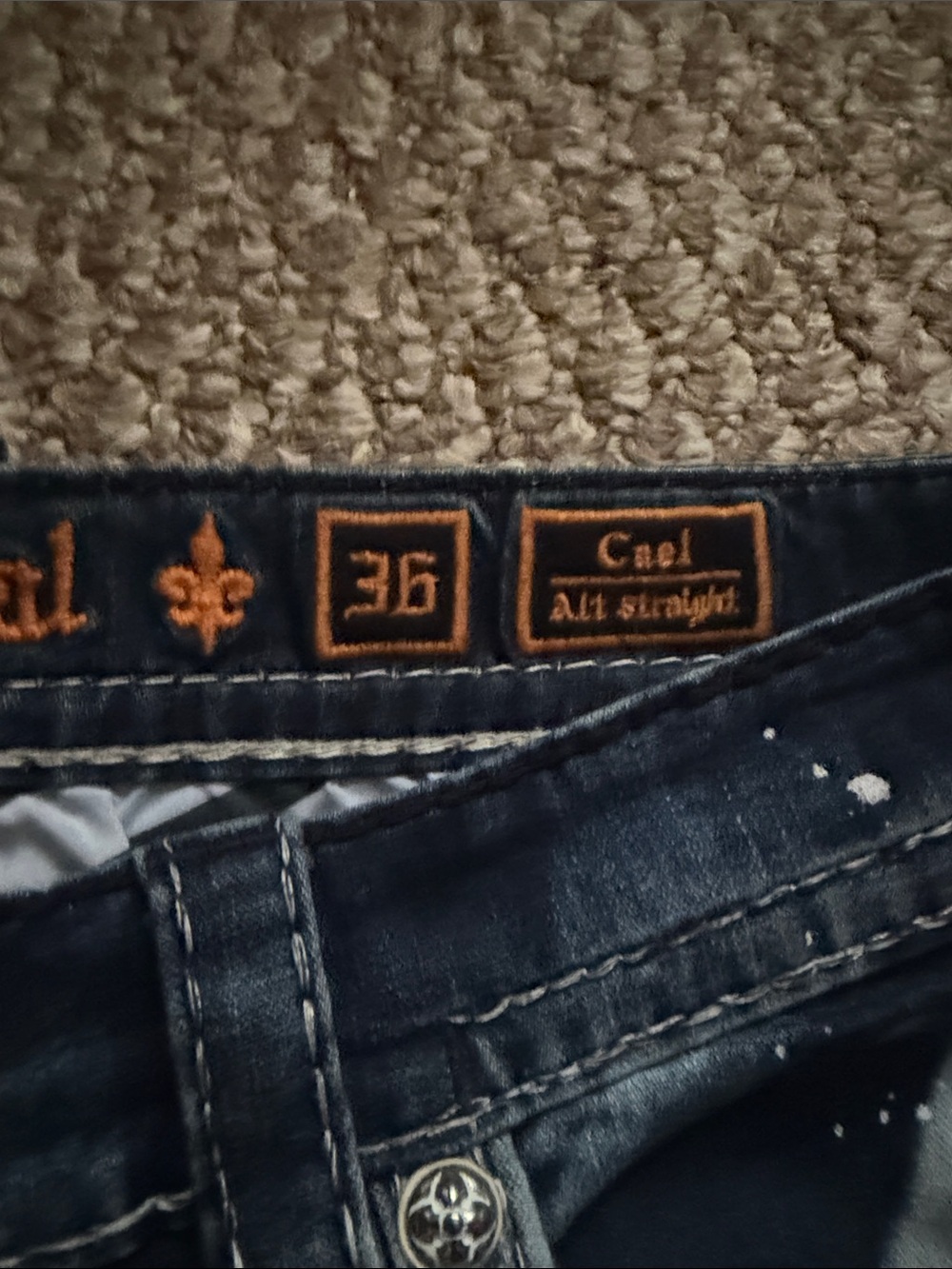 Rock Revival Men's Cael Alt Straight Jeans. Size: 36W/32.5L/18.5Inseem - Picture 5 of 11